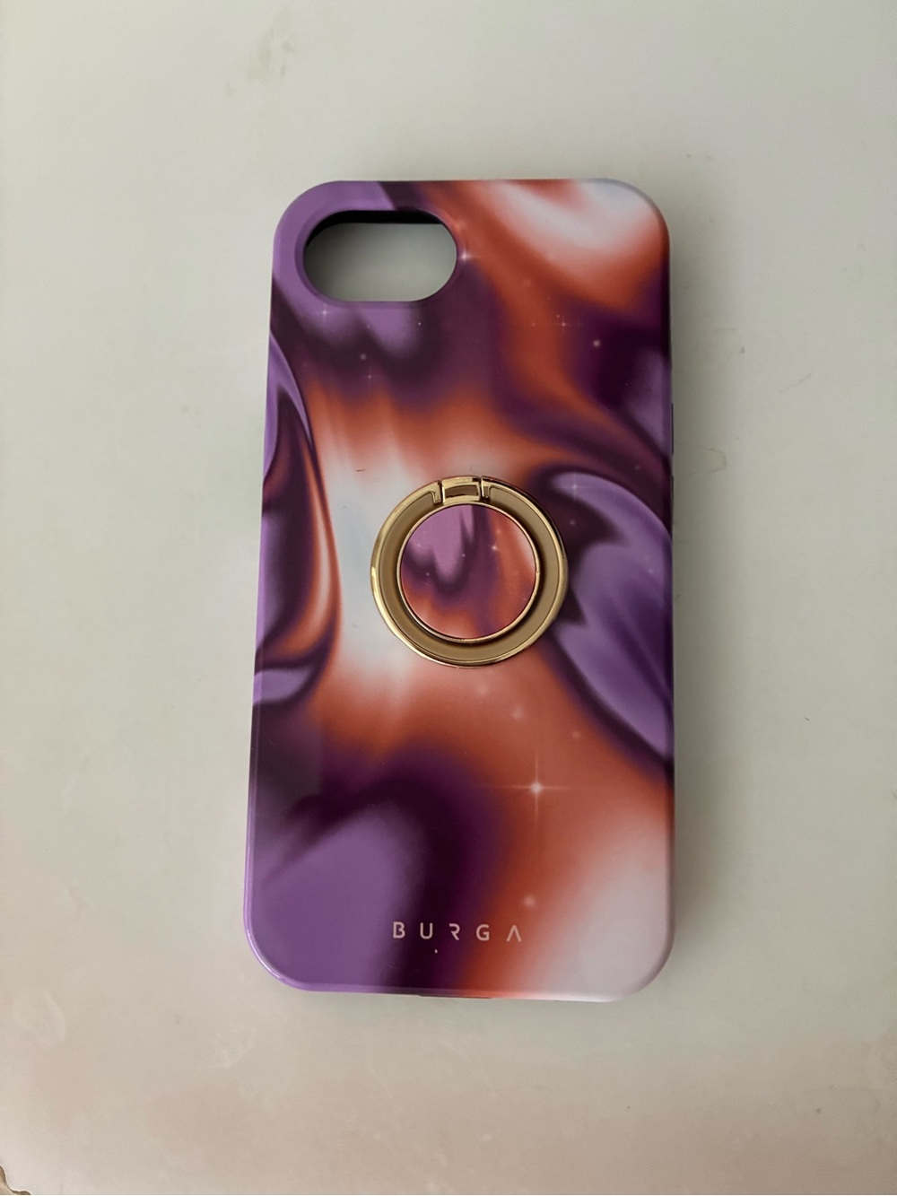 Purple & Orange Marble Ring-Stand Phone Case